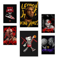 POSTER Set Mit 6 Grafiti Pop King James Jordan Nike Basquiat Kobie A3 & A4 Rahmenlos - Klar, Papier (29/3cm) - Nacnic