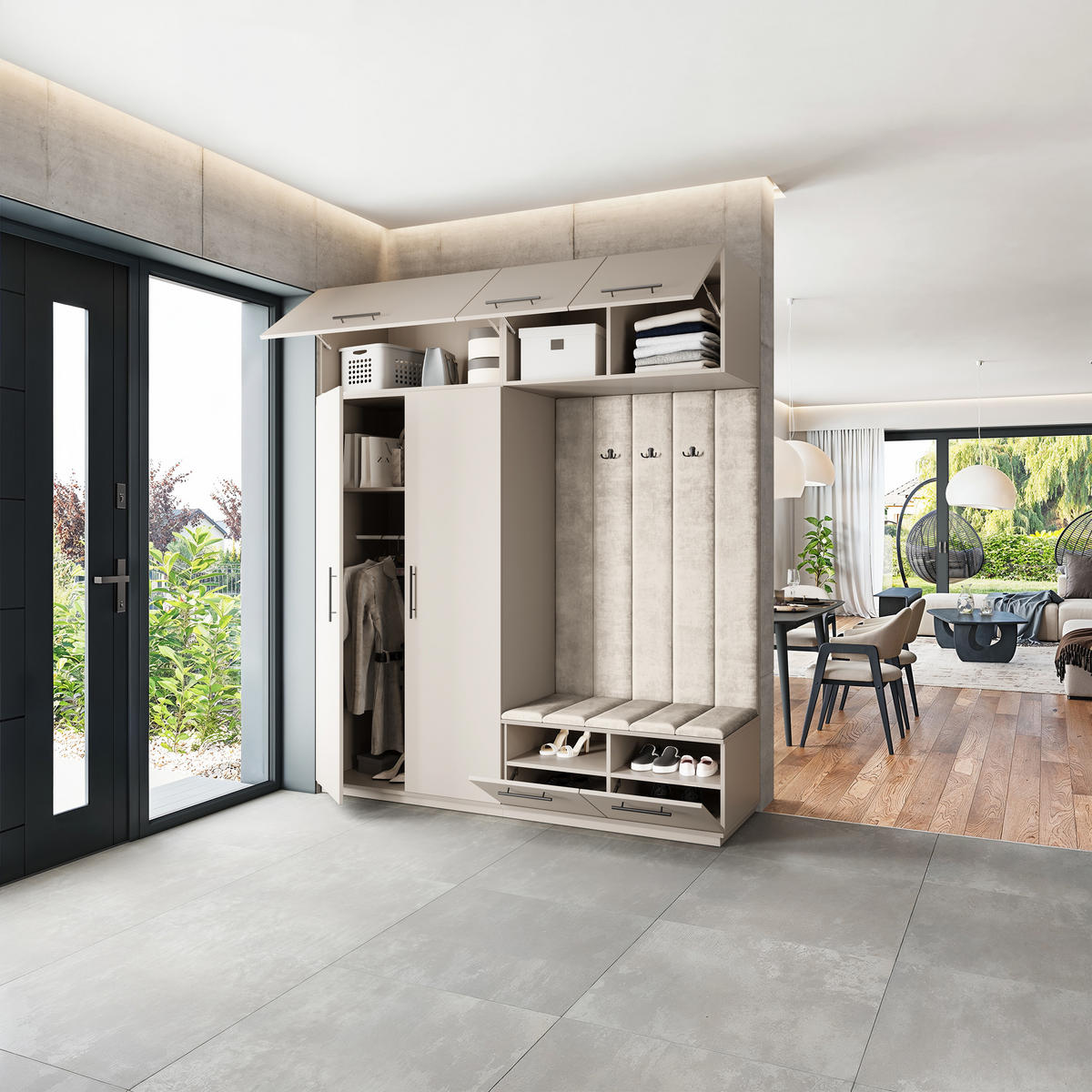 GARDEROBENSCHRANK REMA 200/240/60 cm Modern Kaschmir - Kaschmir, Holzwerkstoff (200/240/60cm) - MASSENO