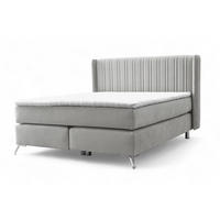 BOXSPRINGBETT Agnus - Hellgrau, Holzwerkstoff/Textil (120/200cm) - Fun Möbel