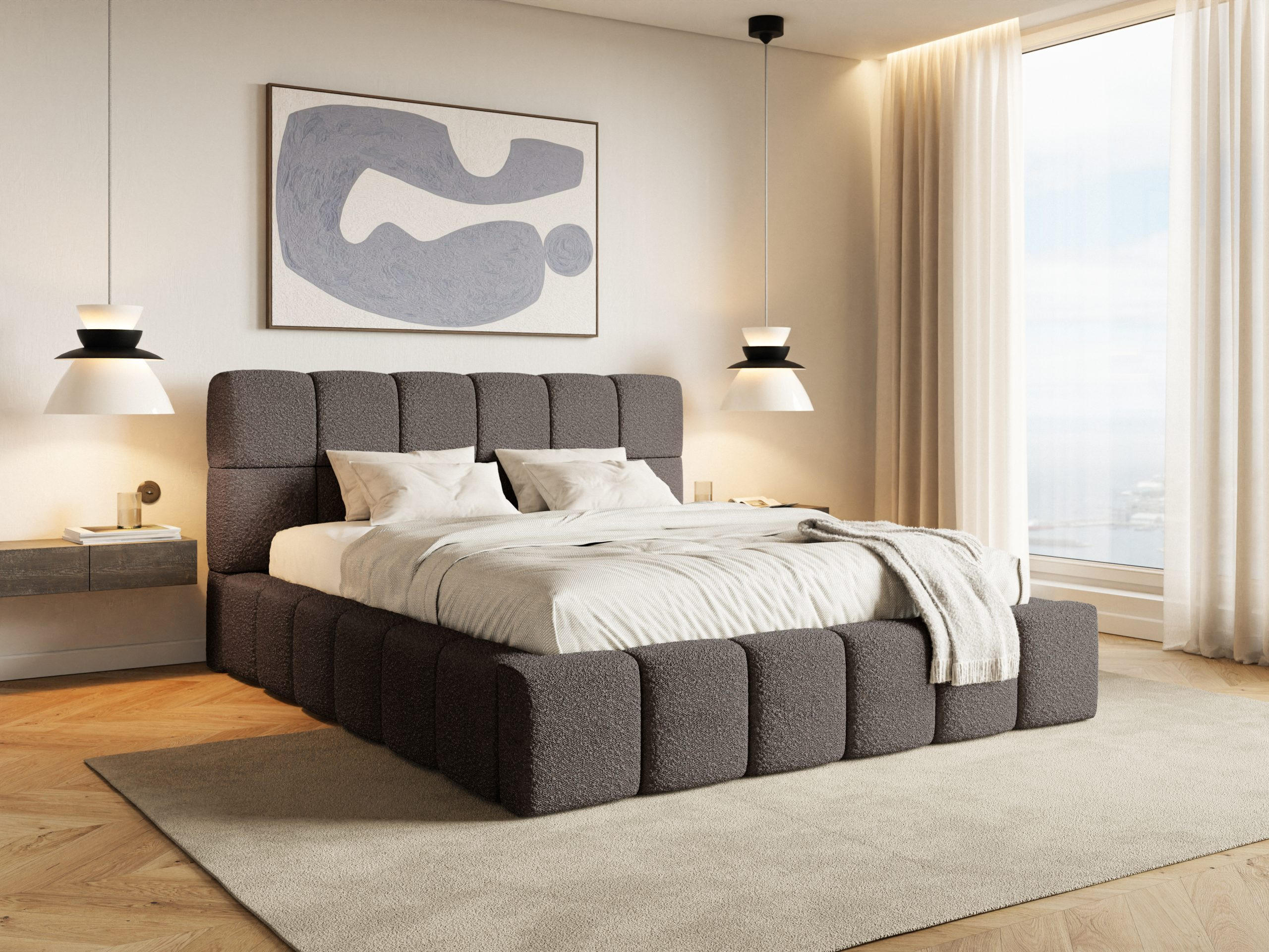POLSTERBETT Lund 140x200 cm, Braun - Braun, Textil (140/200cm) - Fedve