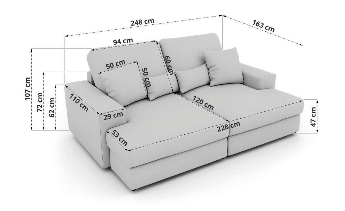 TROJMIESTNA POHOVKA ANERA - Béžová Manšester - čierna/krémová, textil/plast (248/107/163cm) - MKS