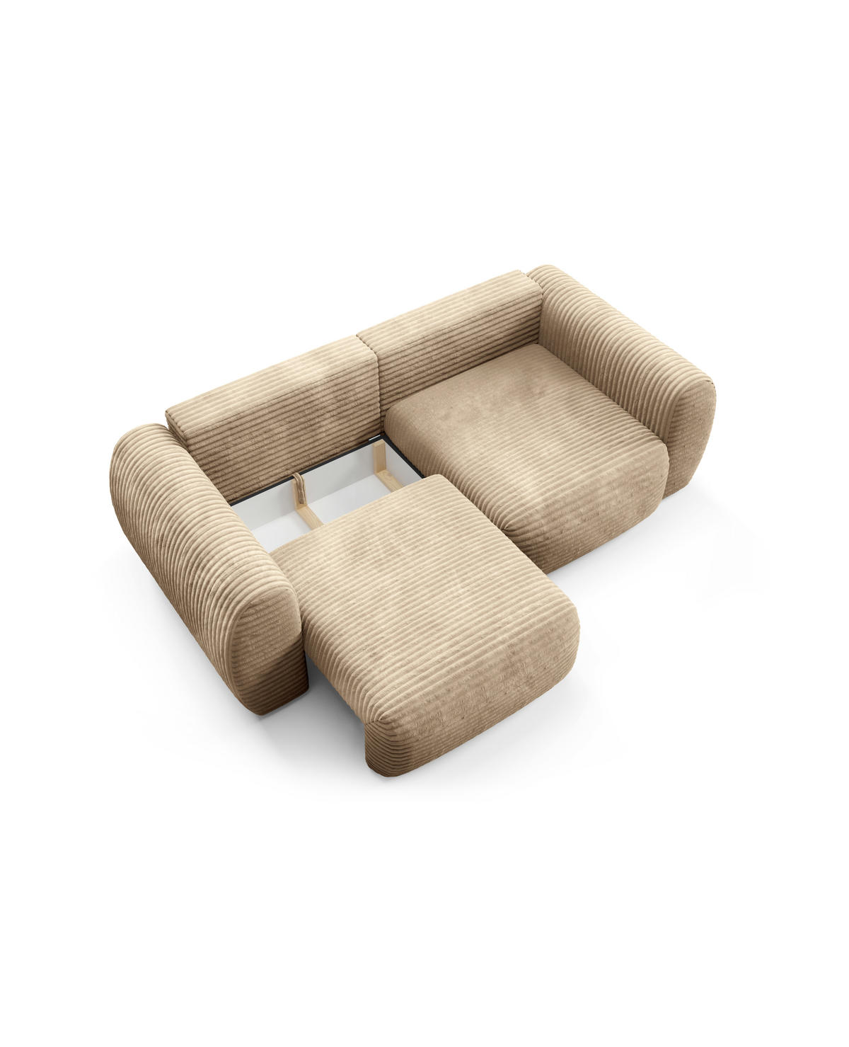 SCHLAFSOFA mit Bettkasten Honig - Schwarz/Braun, Holz/Holzwerkstoff (266/95/110cm) - Furnisell