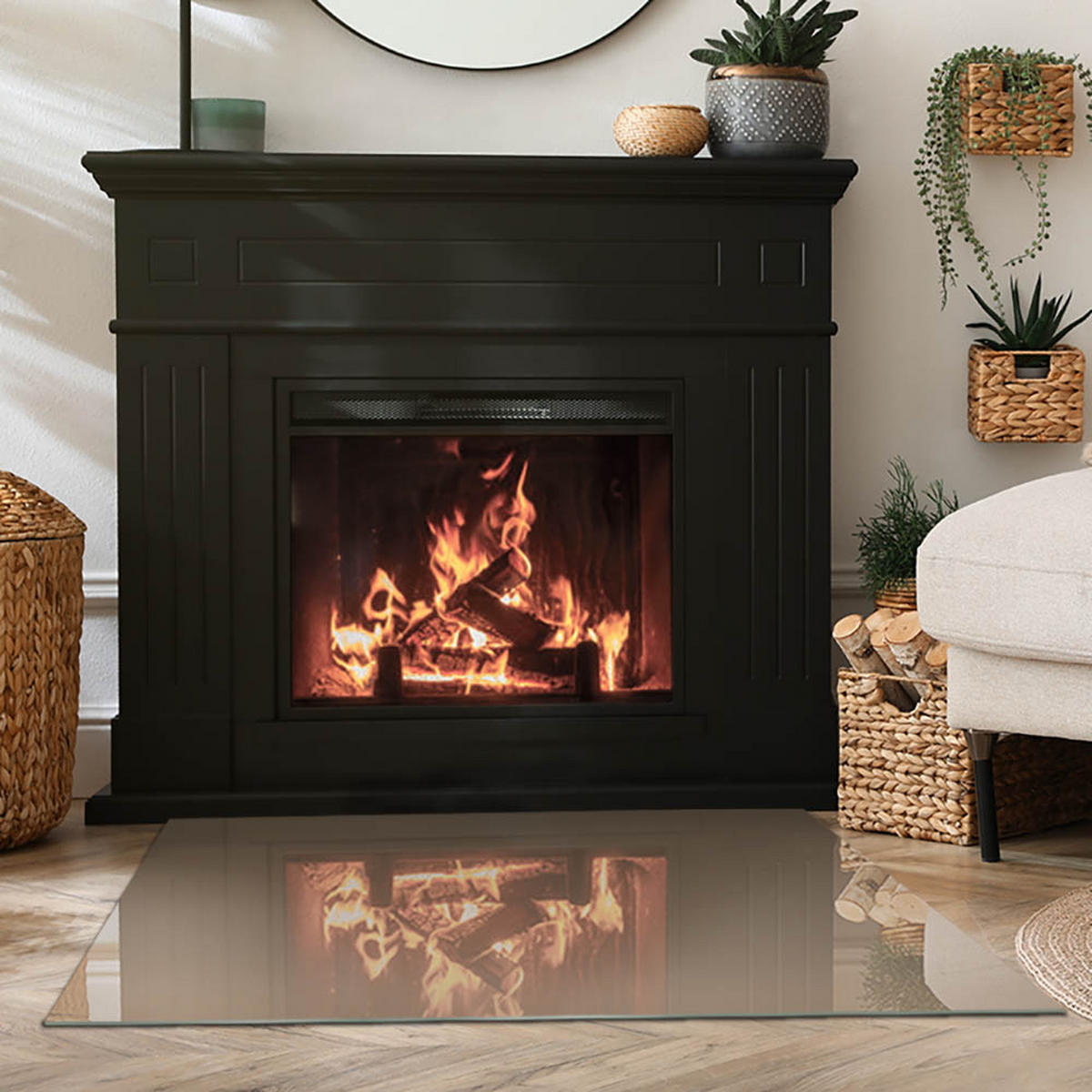 GLASPLATTE für Kamin 100x70 cm Braun - Braun, Glas (100/70/0.4cm) - ArtPrintCave