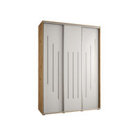 SCHWEBETÜRENSCHRANK 235,2/180/45 3-türig - Silberfarben/Weiß, Holz/Metall (180/235/45cm) - Abiks Möbel