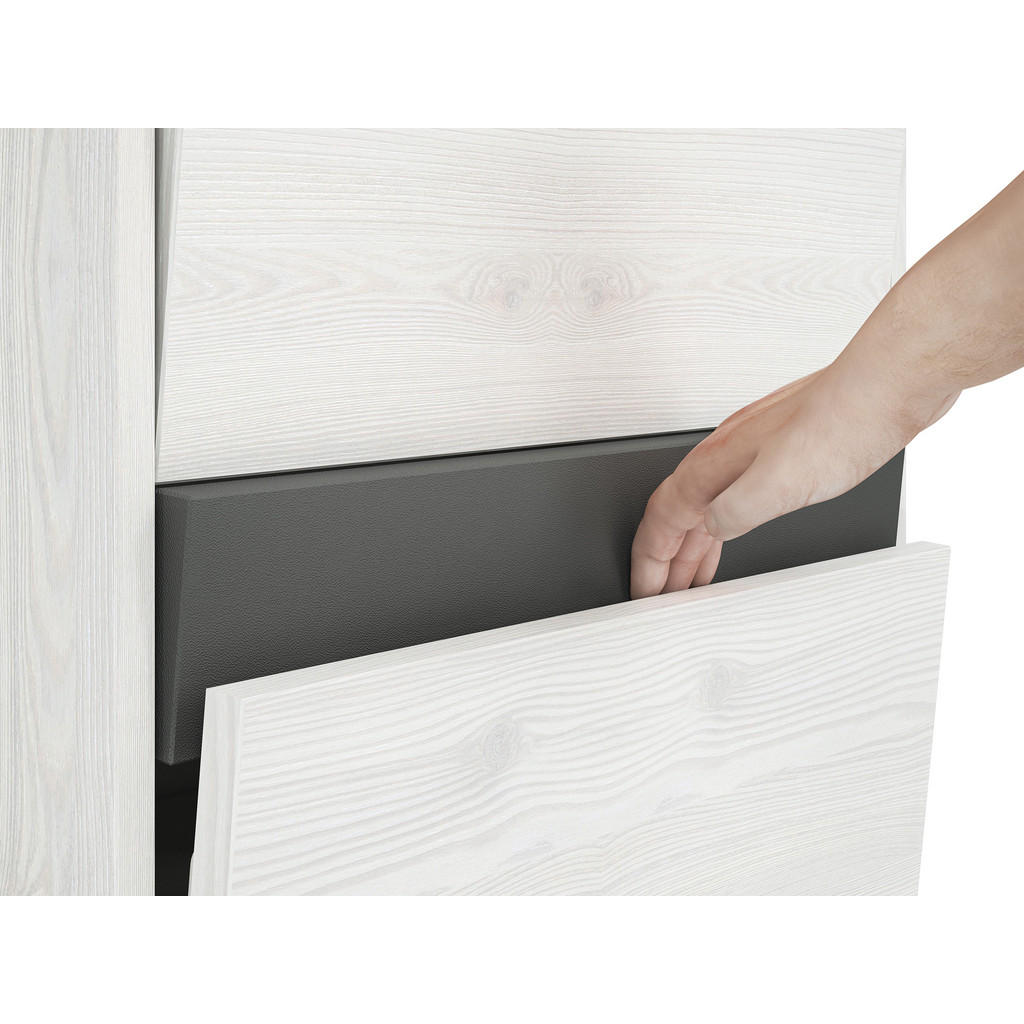 Thumbnail - Feldmann-Wohnen Schuhschrank, Weiß, Grau, Holz, 5 Fächer, Rechteckig, 50x125x34 cm, Garderobe, Schuhaufbewahrung, Schuhs...