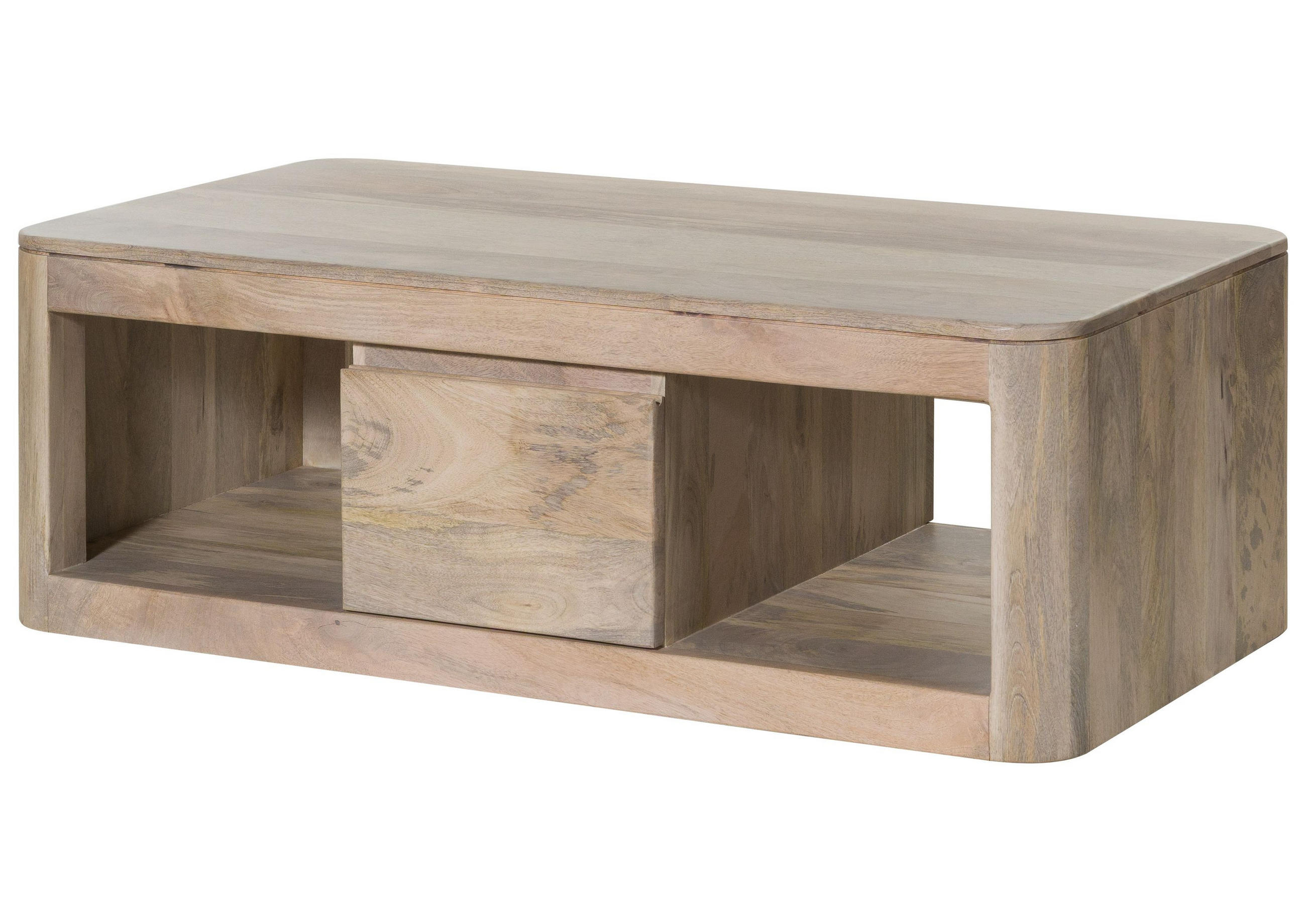 COUCHTISCH Mango 118x65x40 weiß lackiert TORONTO #352 - Weiß, Holz (118/65/40cm) - Massivmoebel24