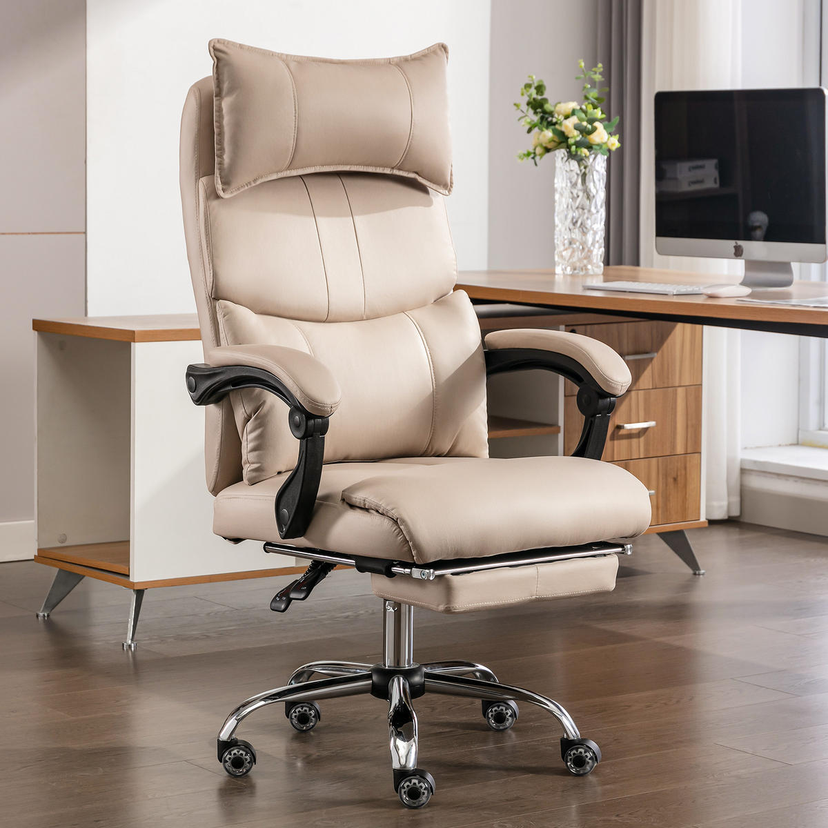 SNURRSTOLAR, tyg, ergonomiska, svankstöd, beige - Beige, Metall (48/120/65cm) - SHOPENTRA