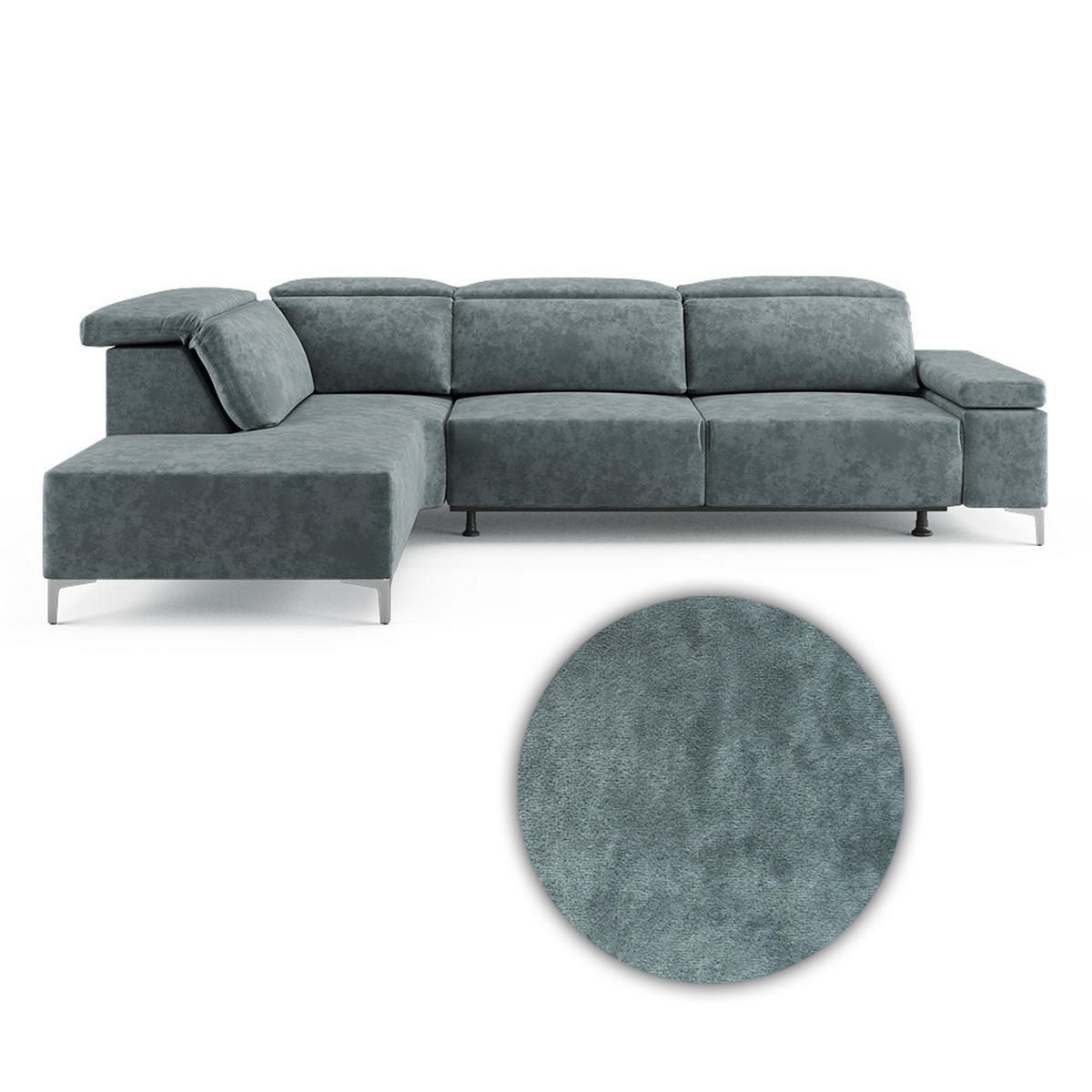 SOFA L FORM James Grau 301 x 218 cm Linke Ecke - Grau, Holz (301/218cm) - VitaliSpa