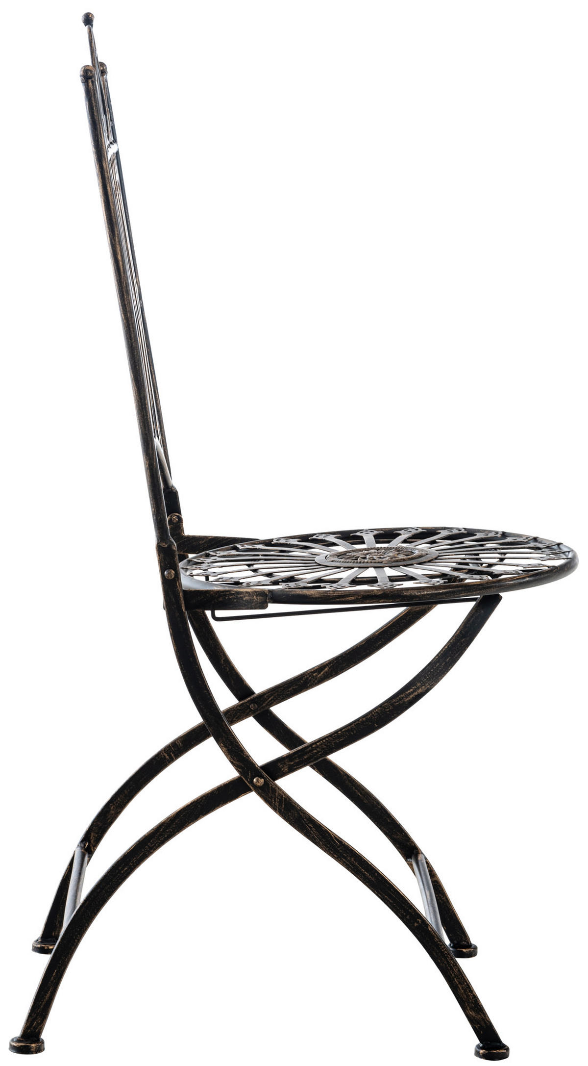 GARTENKLAPPSTUHL Metall bronze - Bronzefarben, Metall (39/94/53cm) - CLP