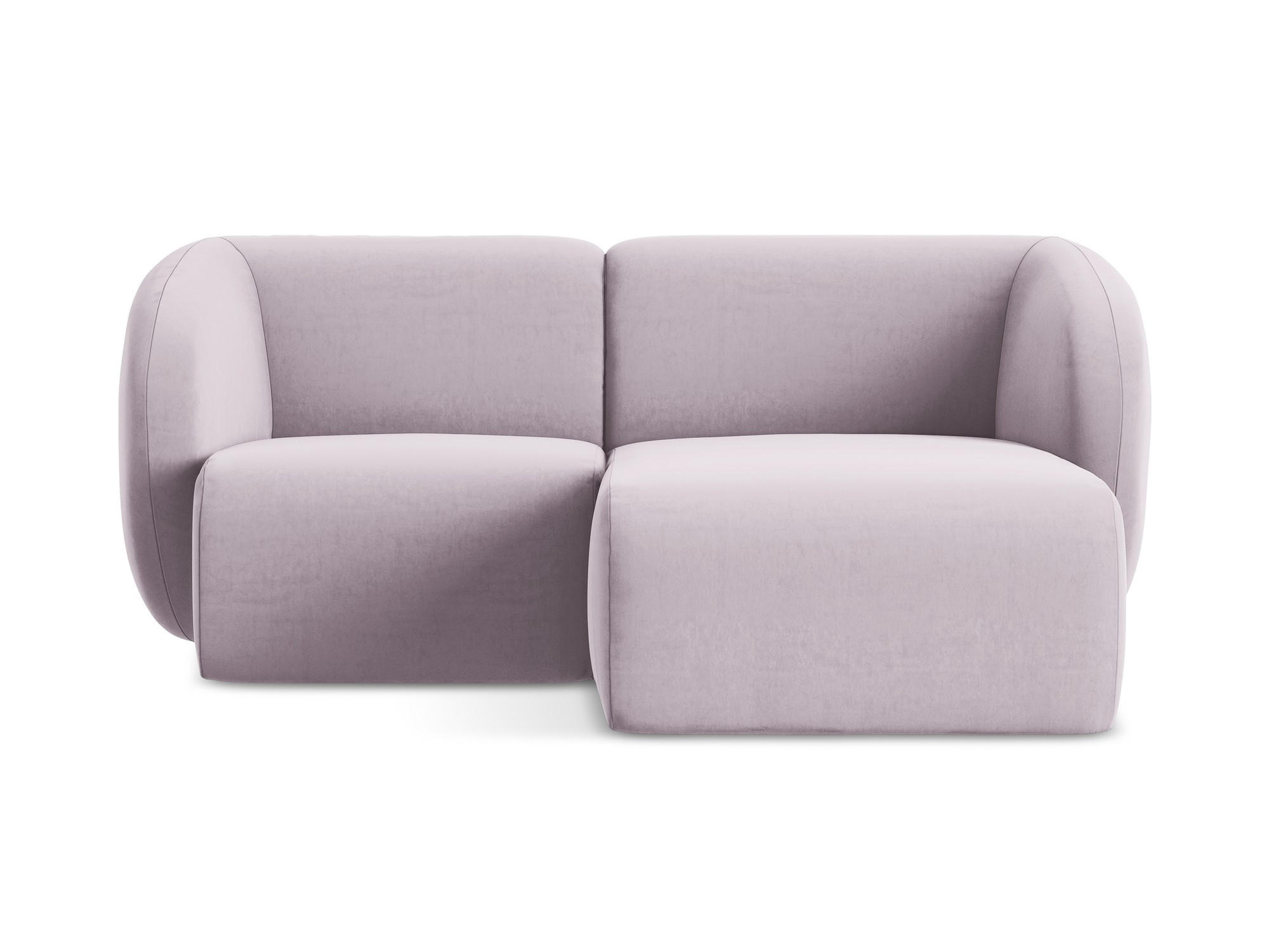 ECKSOFA Rechts Samt Stoff Violett - Flieder/Schwarz, Holzwerkstoff/Kunststoff (178/166cm) - Makamii