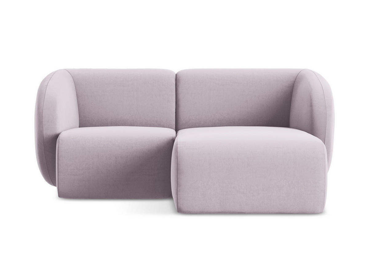 ECKSOFA Rechts Samt Stoff Violett - Flieder/Schwarz, Holzwerkstoff/Kunststoff (178/166cm) - Makamii