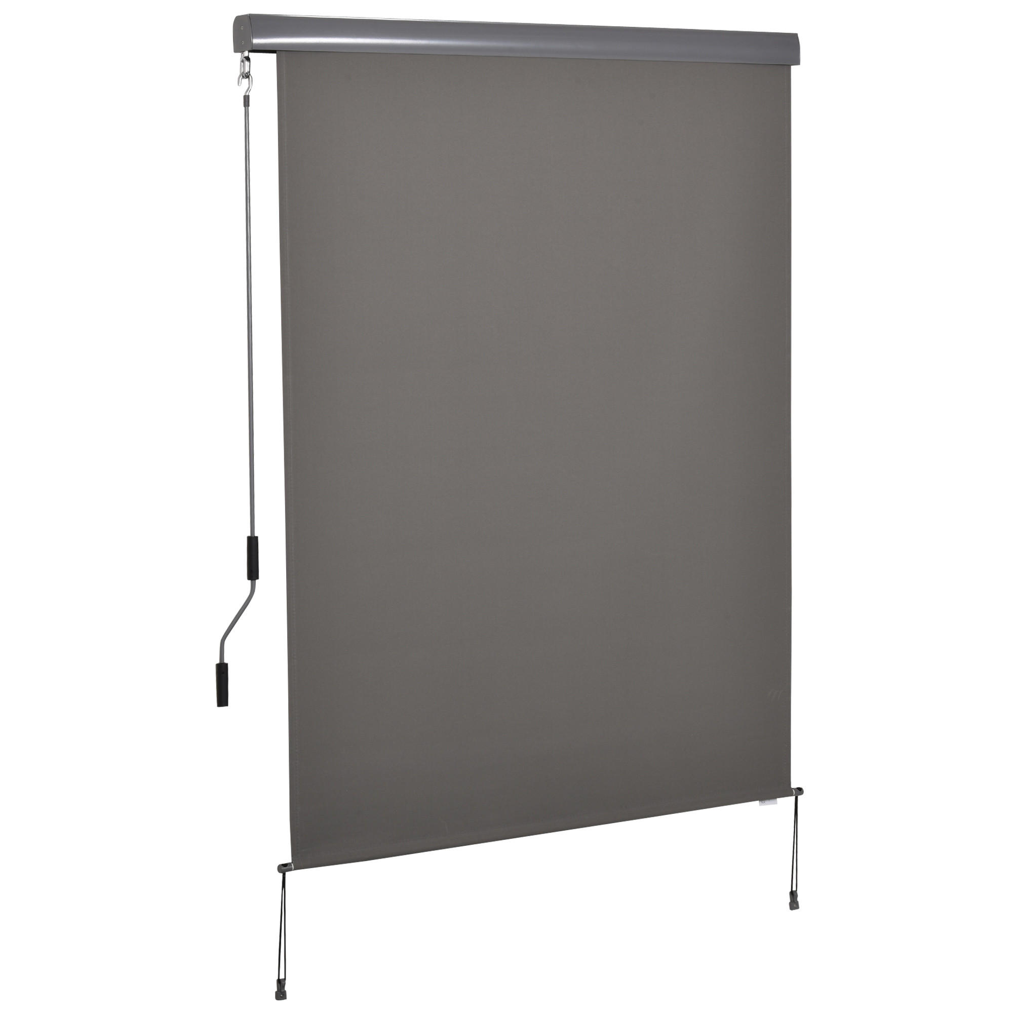 BALKONMARKISE, Dunkelgrau/Cremeweiß/Grau, L250 x B140 cm/L250 x B160 cm, Polyester - Grau, Metall (140/250/250cm) - Outsunny