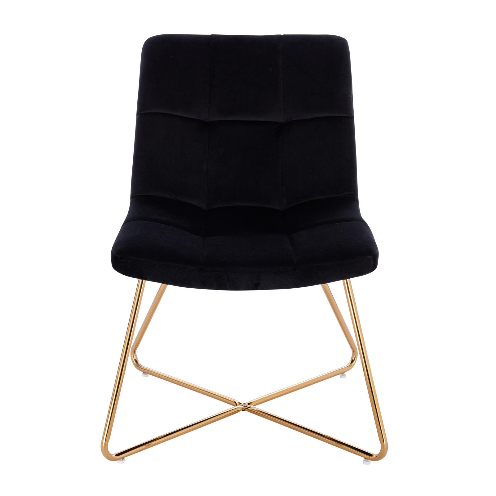 LOUNGESESSEL LYNN Samt Schwarz - Goldfarben/Schwarz, Textil/Metall (58/82/64cm) - SVITA