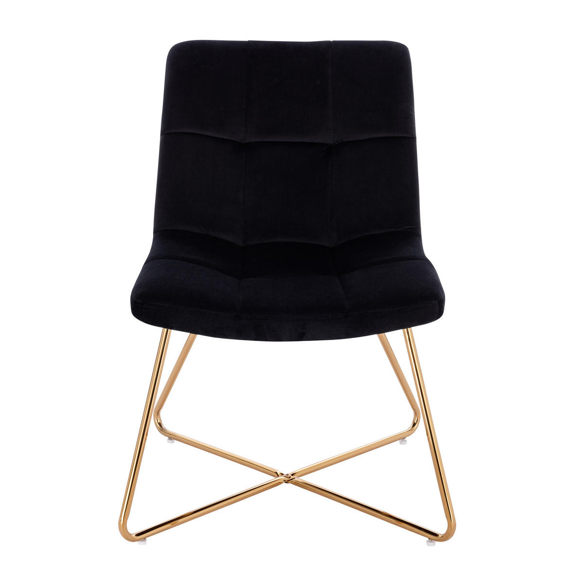 LOUNGESESSEL LYNN Samt Schwarz - Goldfarben/Schwarz, Textil/Metall (58/82/64cm) - SVITA