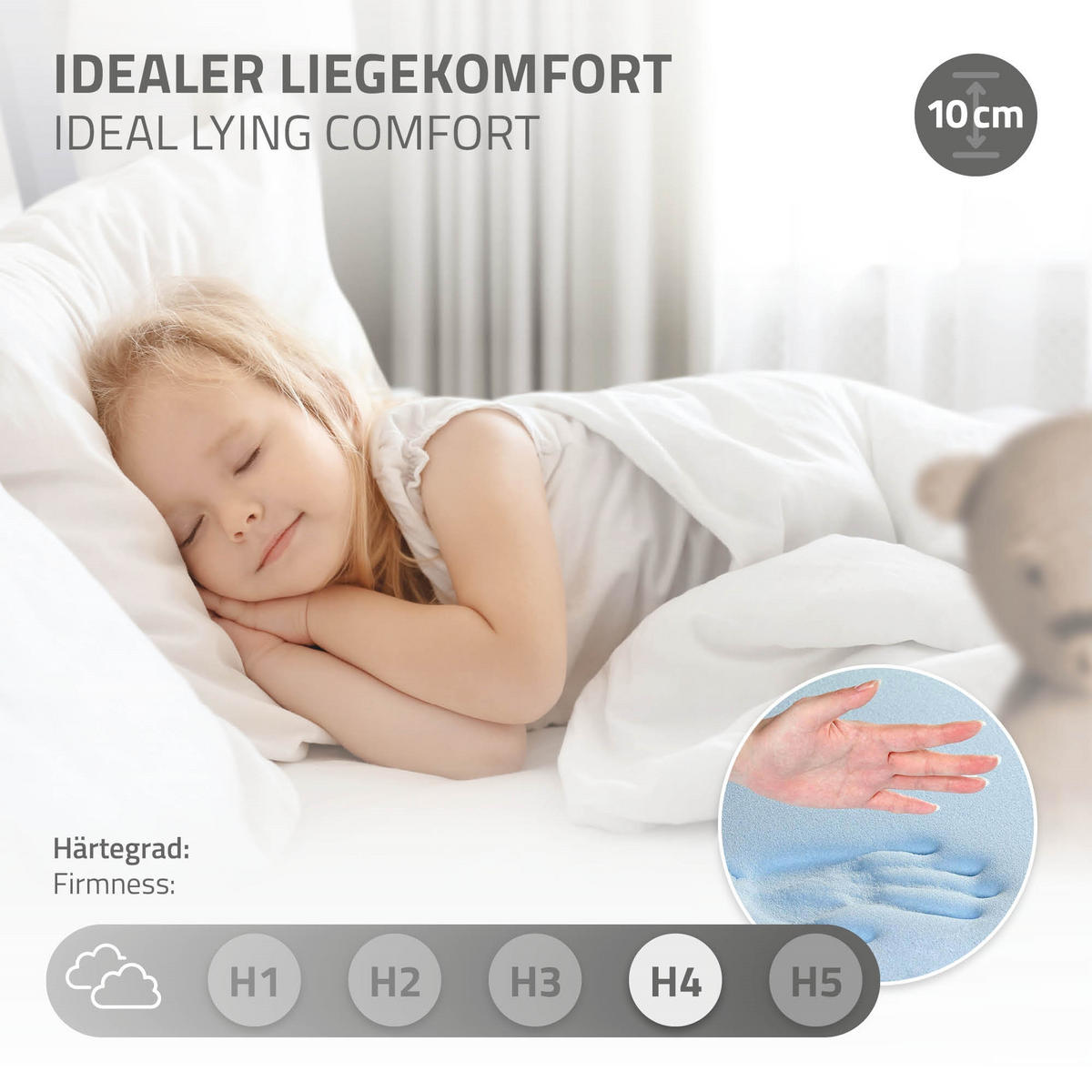 KINDERBETT Tipi mit Matratze 80x160 cm Hellgrau - Hellgrau, Holz (80/160cm) - ML-DESIGN