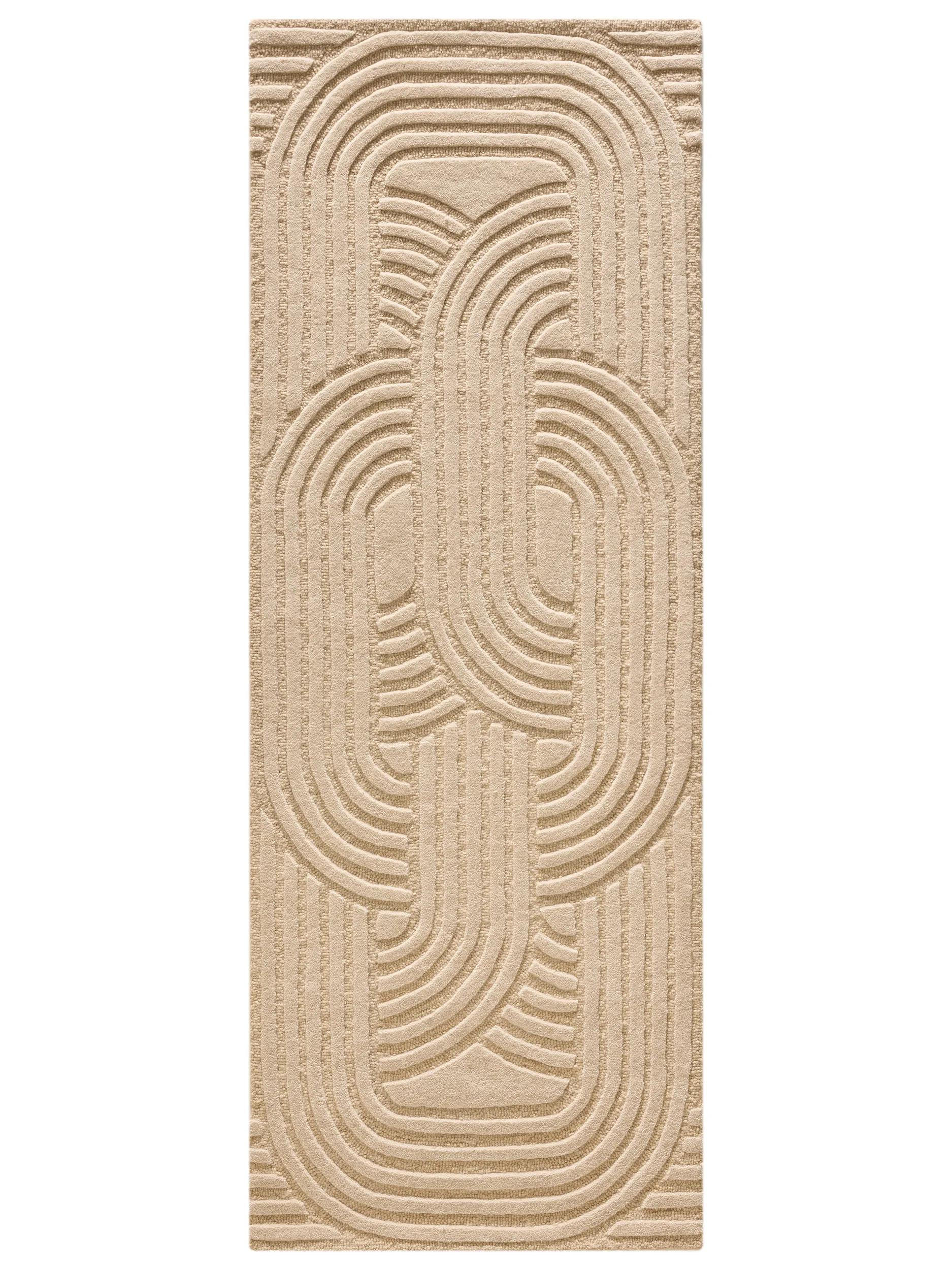 WOLLTEPPICH-LÄUFER Nuria Beige 70x200 cm - Beige, Textil (70/200cm) - benuta Pure