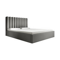 POLSTERBETT mit Kopfstütze Priesa 120x200 cm, Grau - Grau, Textil (120/200cm) - Fedve