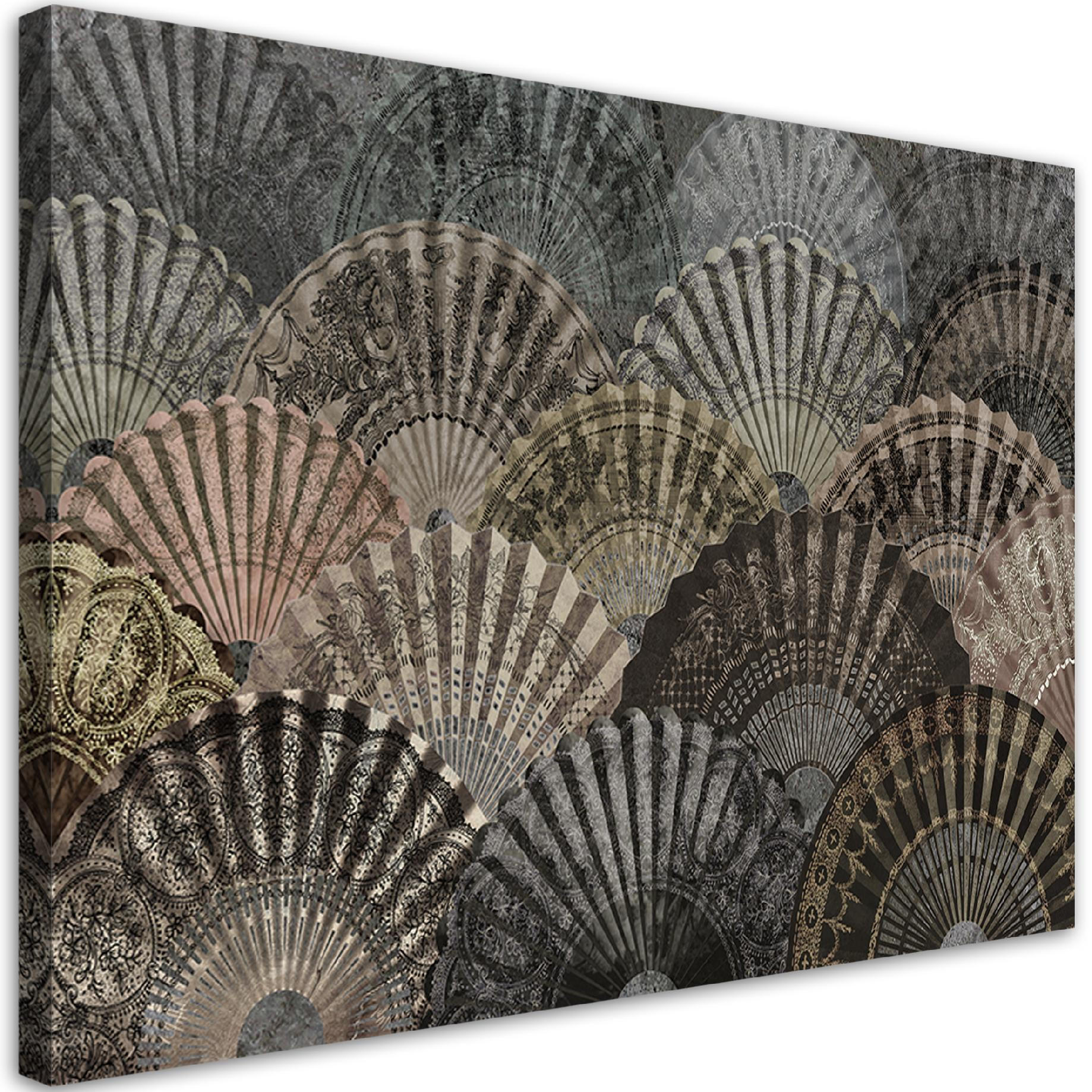 WANDBILD luxuriöse fans - Braun, Textil (60/40cm) - Feeby