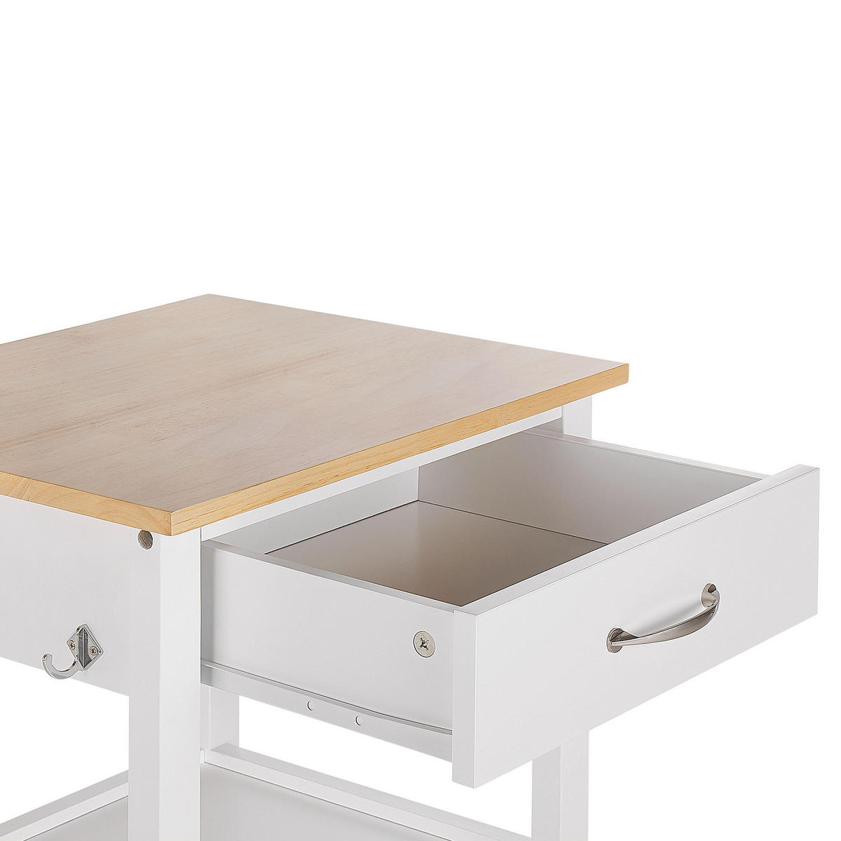 SERVIERWAGEN weiß/heller Holzfarbton mit Schublade Siena - Hellbraun/Weiß, Holzwerkstoff (48/89/39cm) - Beliani