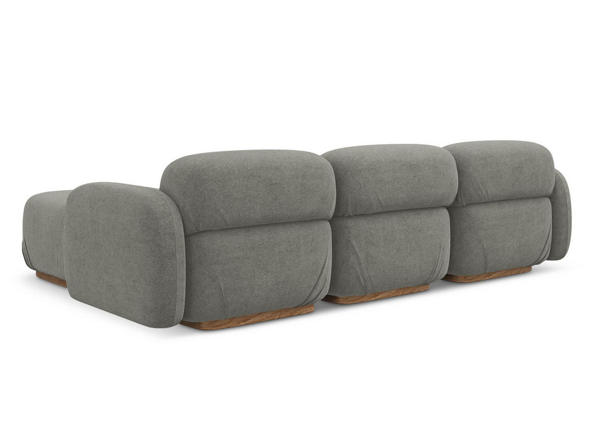 ECKSOFA Beidseitig Bouclé Stoff Beige - Greige/Beige, Holz/Textil (270/190cm) - Makamii