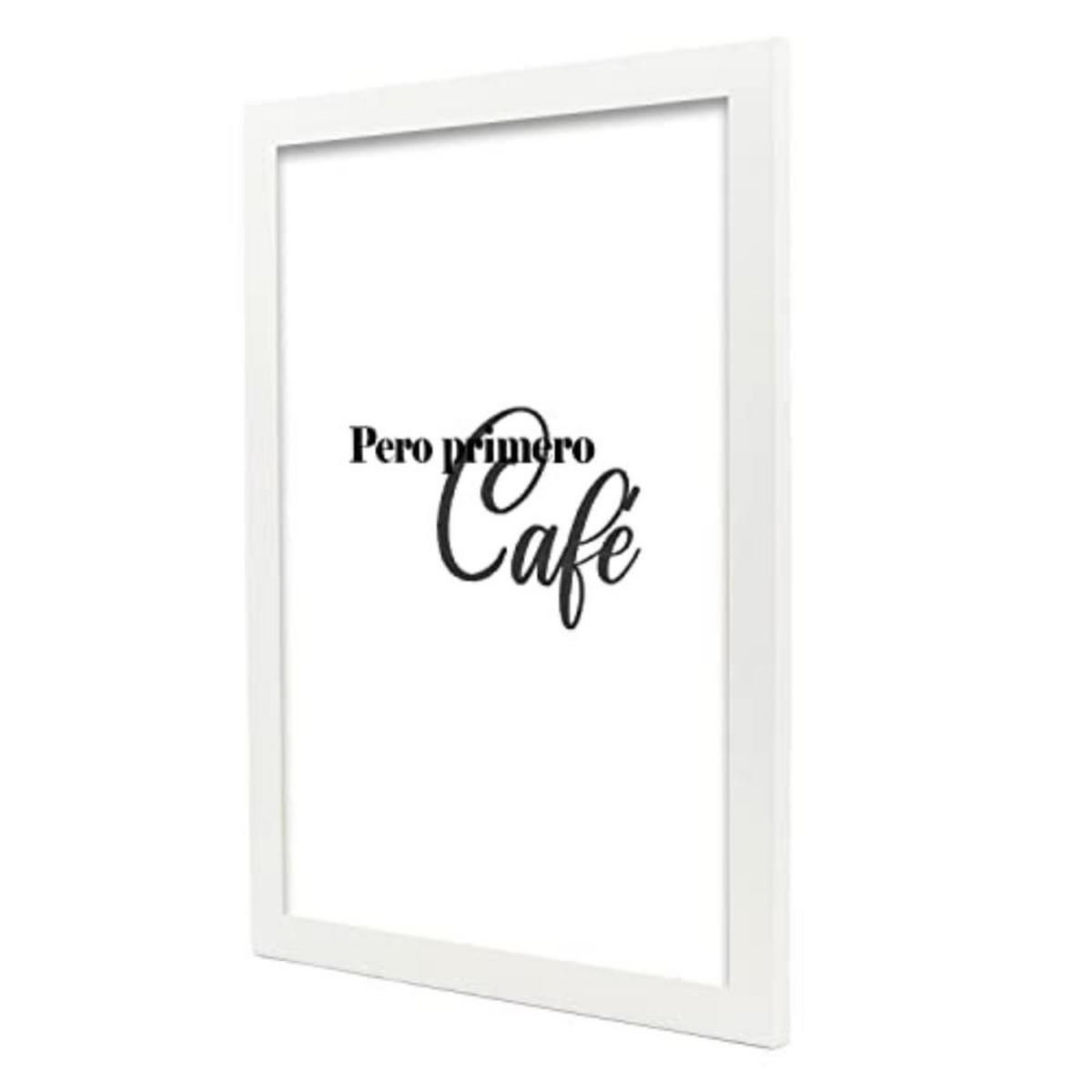 POSTER Set mit 4 Kaffee TypografieStil A3 Weißer Rahmen - Weiß, Papier (29.7/3cm) - Nacnic