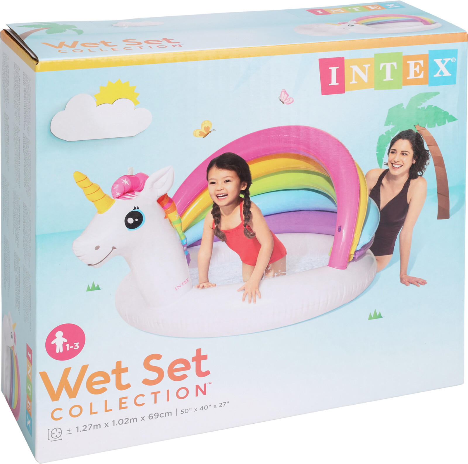 PLANSCHBECKEN Einhorn 127/102/69 cm - Multicolor, Kunststoff (127/102/69cm)