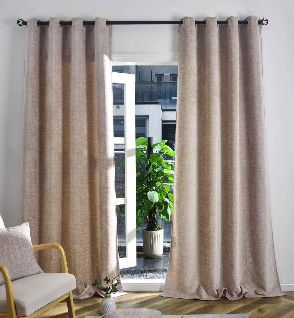VORHANG 2ER SET »Nürnberg« HxB 245x135 cm Beige - Beige, Textil (135/245cm) - Gardinenbox