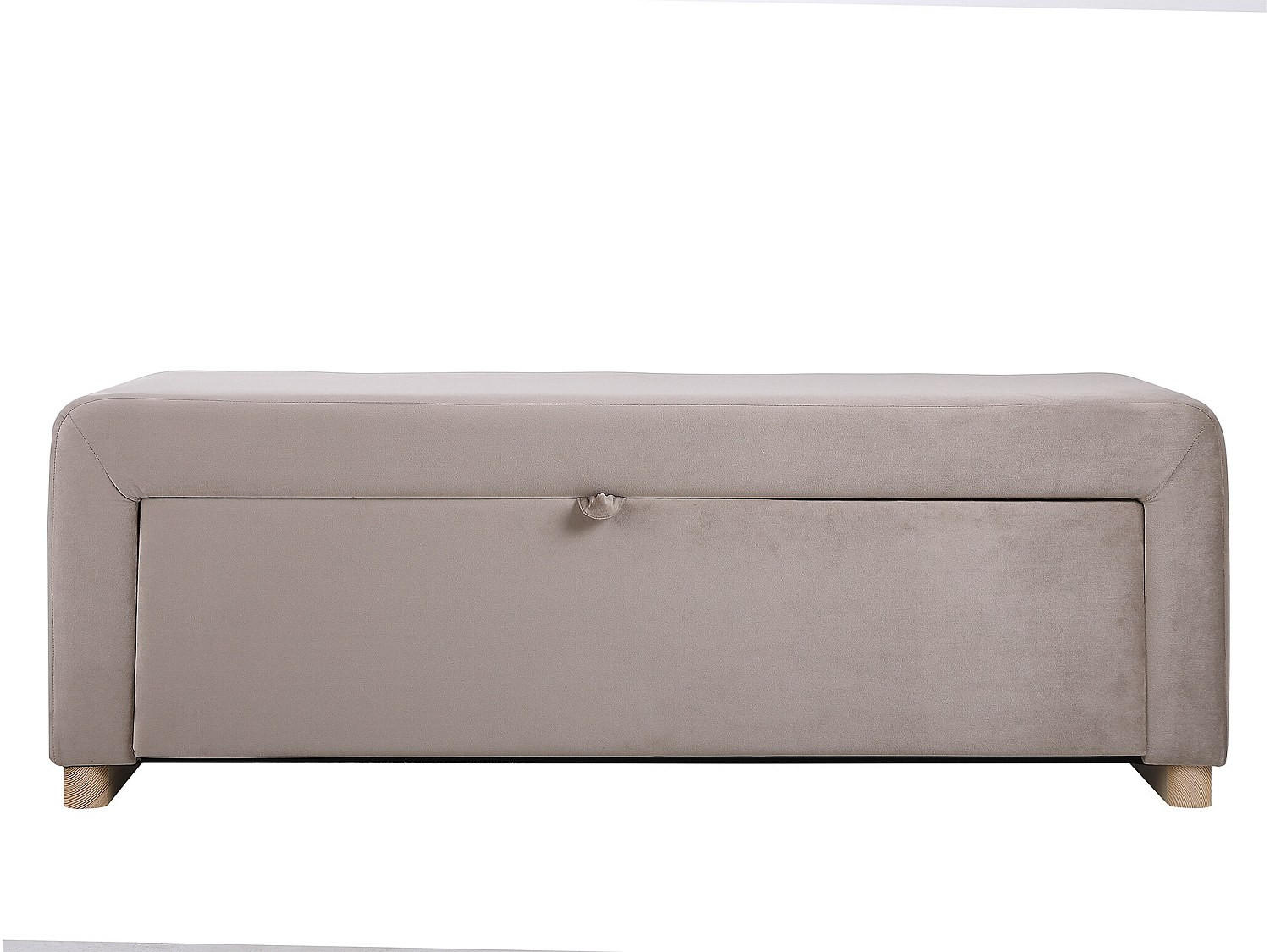 SITZBANK - 130 cm x 42 cm - Samt, Stoff - Taupe - CAPINO - Taupe, Textil (130/46/42cm) - Vente-Unique