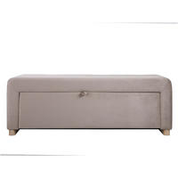 SITZBANK - 130 cm x 42 cm - Samt, Stoff - Taupe - CAPINO - Taupe, Textil (130/46/42cm) - Vente-Unique