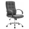 CHEFSESSEL Lederlook grau - Chromfarben/Grau, Textil/Metall (54/105/51cm) - CLP
