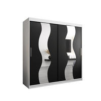 SCHWEBETÜRENSCHRANK 200/200/62 2-türig - Silberfarben/Schwarz, Holz/Kunststoff (200/200/62cm) - Abiks Möbel