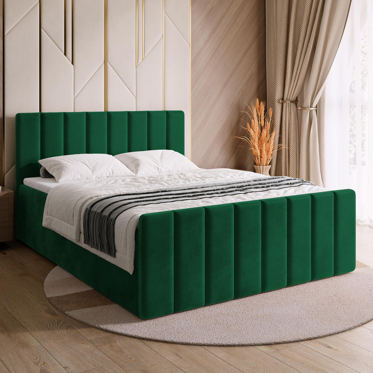 BOXSPRINGBETT Dream Duo mit Topper 160/200 Grün - Dunkelgrün, Kunststoff (160/200cm) - Bromarkt