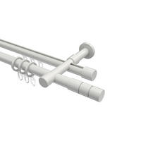 RUNDROHR-INNENLAUF-GARDINENSTANGEN-SET Prestige Elanto 140 cm, 2-läufig, 20 mm Ø Weiß - Weiß, Metall (140cm) - INTERDECO
