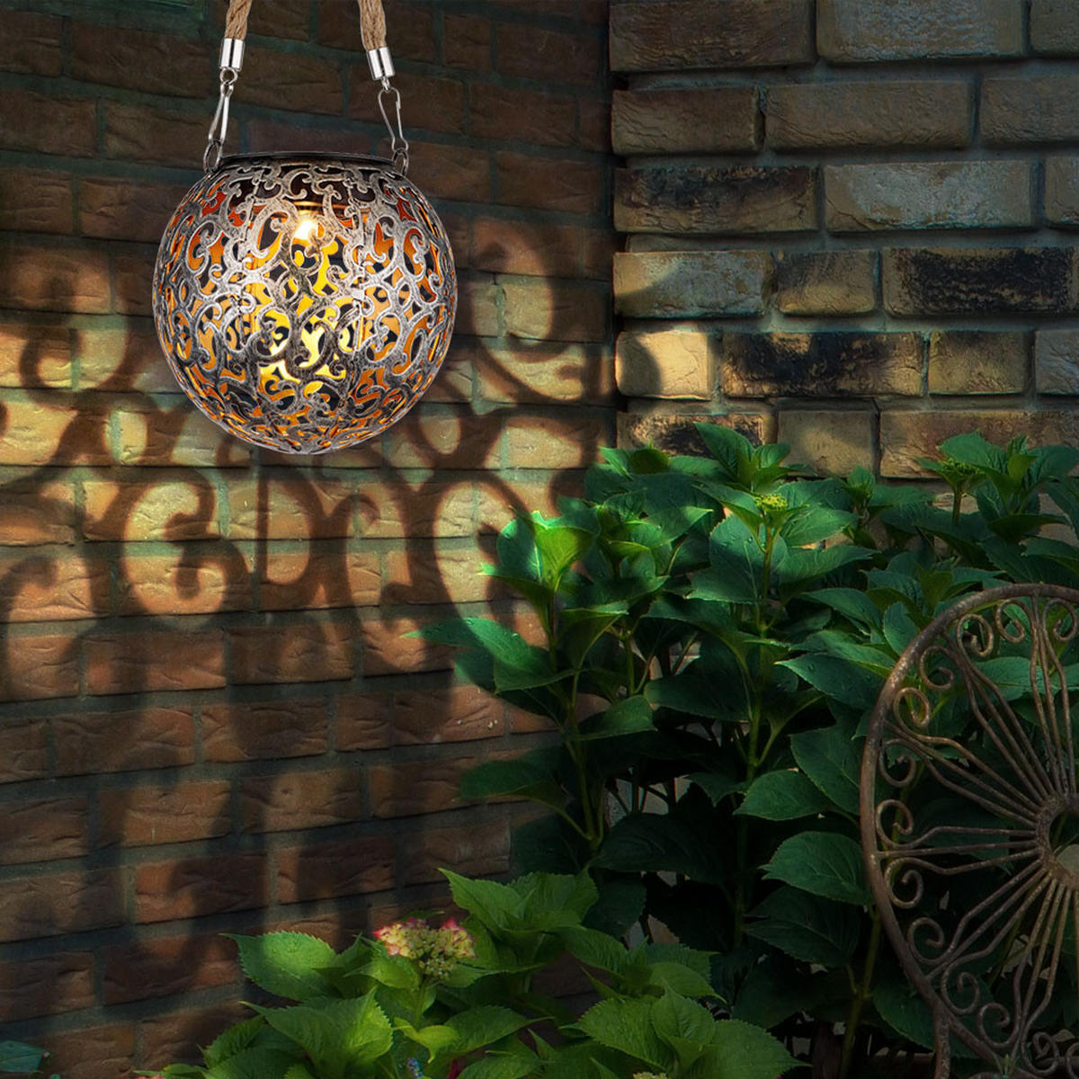 LED AUSSENLEUCHTE Metall Kupfer 2er Set - Kupferfarben, Naturmaterialien (12/12/26cm) - Globo Lighting