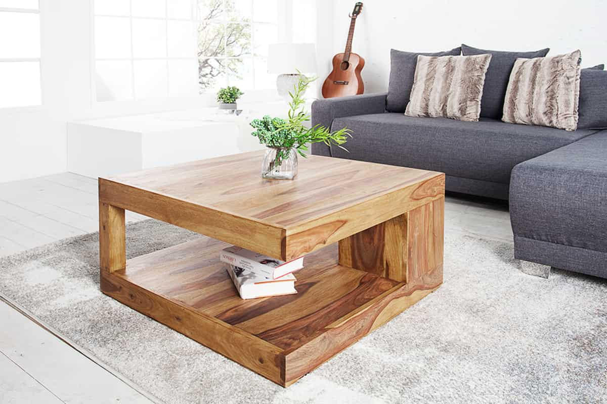 COUCHTISCH GIANT Sheesham Natur 80 cm - Braun, Holz (80/80/40cm) - riess-ambiente