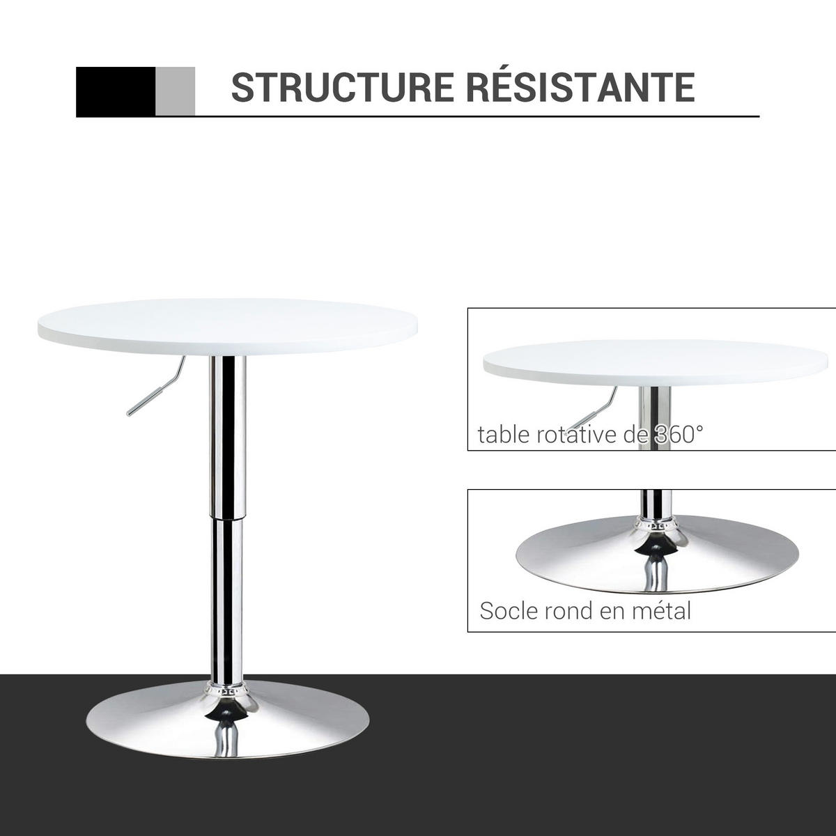 BARTISCH Weiß 1 Stück - Weiß, Kunststoff (60/60/93cm) - GiPP