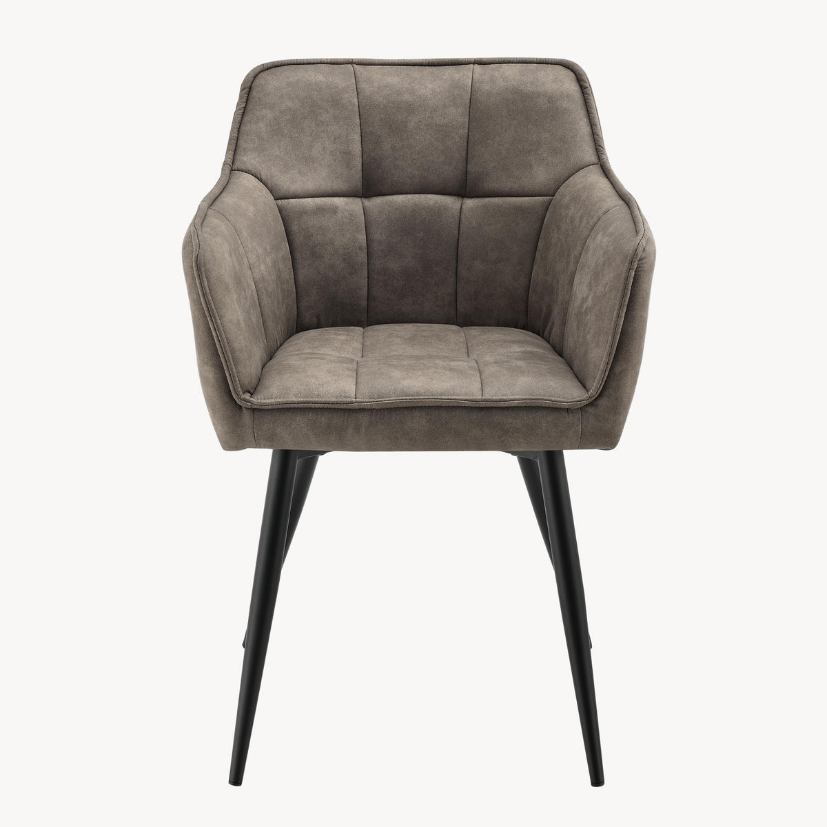 ARMLEHNSTUHL Birmingham - Taupe/Schwarz, Textil/Metall (60/82/59cm) - [en.casa]