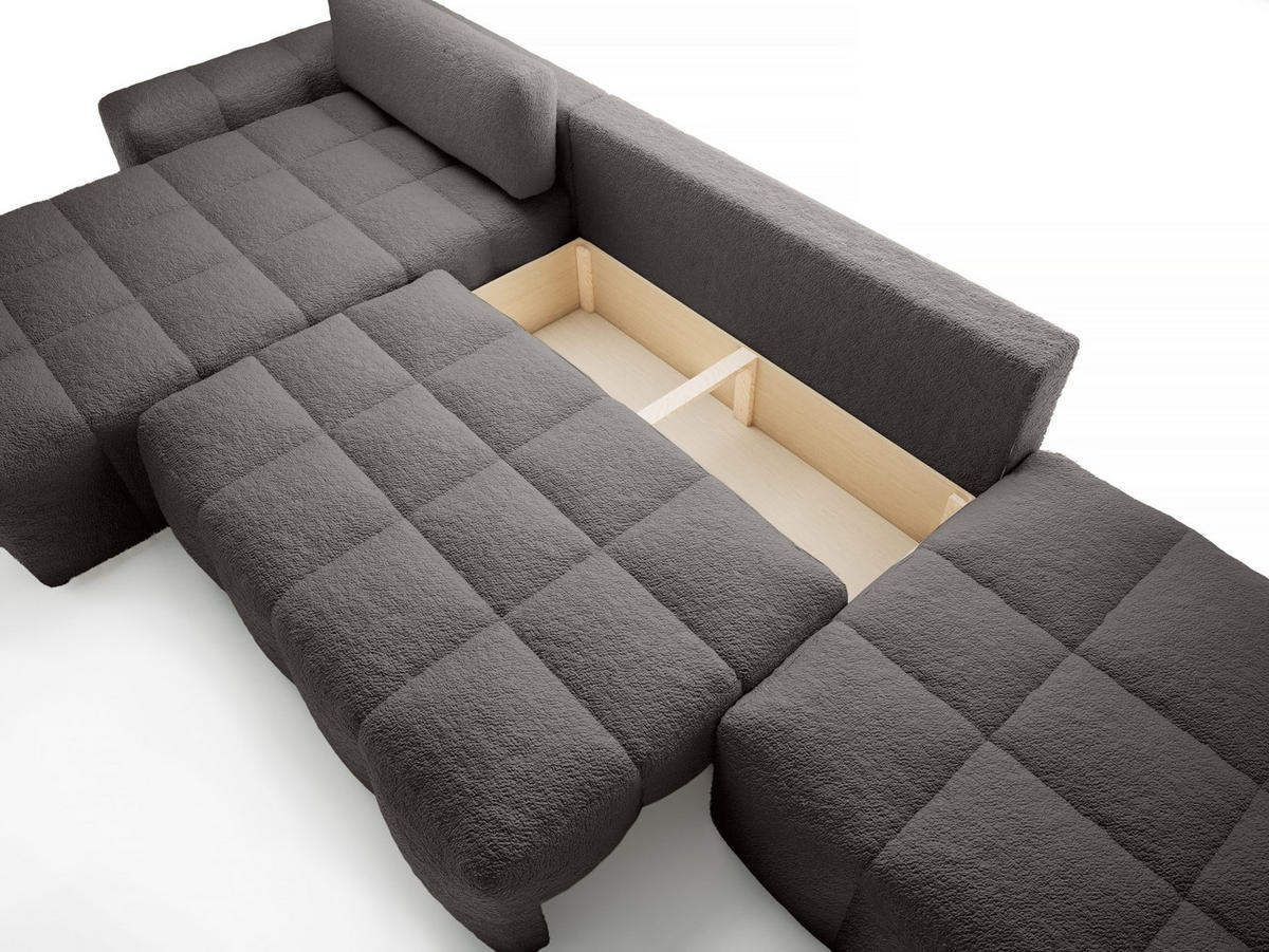 ECKSOFA mit Schlaffunktion Liptitz La, Grau - Grau, Textil (100/363cm) - Fedve