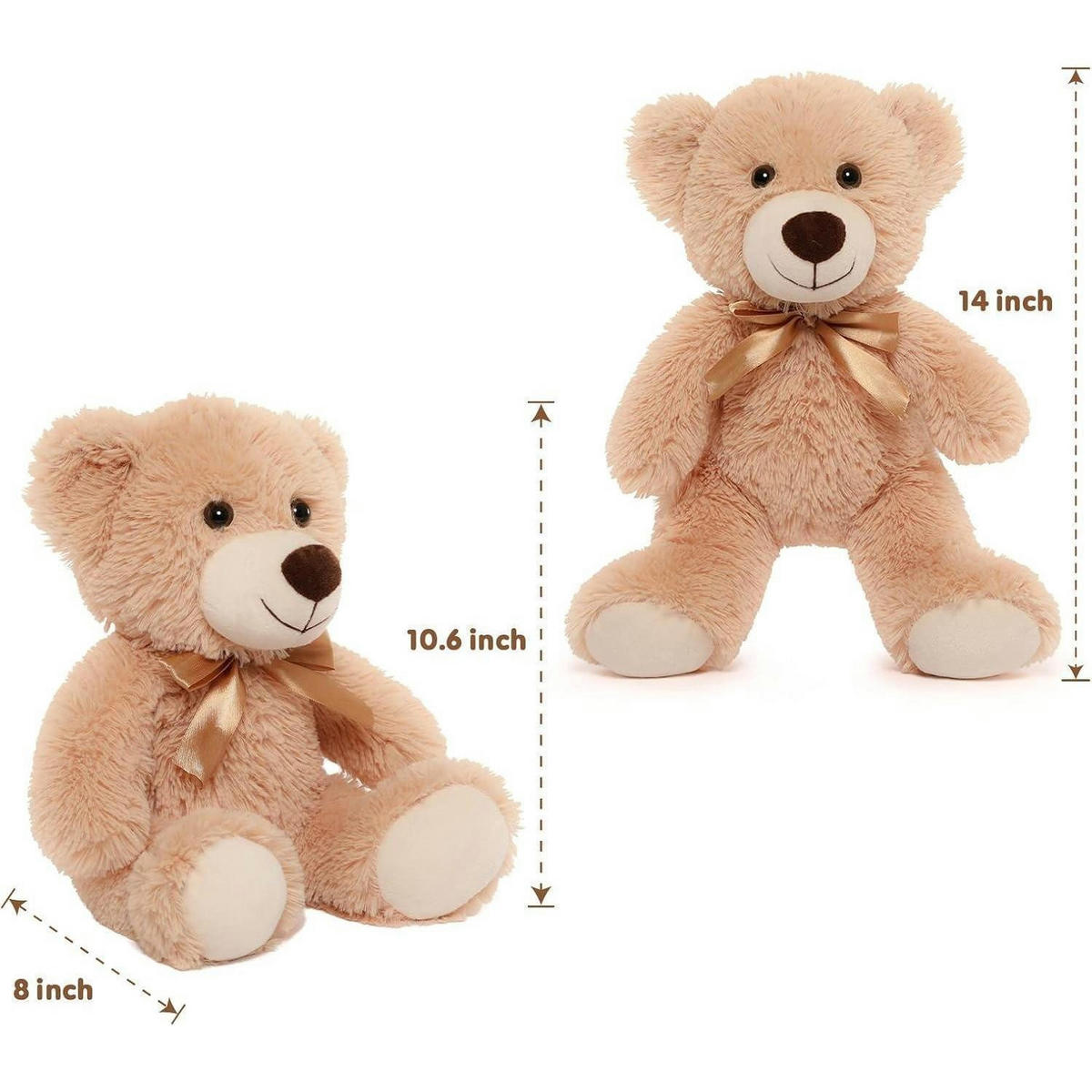 STOFFTIER 3-teiliges Set hellbraun 35 cm - Braun, Textil (50/100cm)