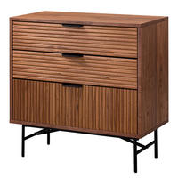 KOMMODE - MDF / Metall - Walnussfarben/Schwarz, Holzwerkstoff/Metall (80/80/40cm) - home24