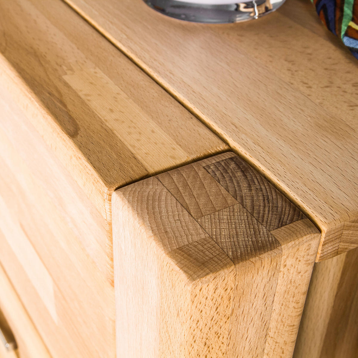 KOMMODE - Silberfarben/Kernbuche, Holz/Metall (66/112/40cm) - home24