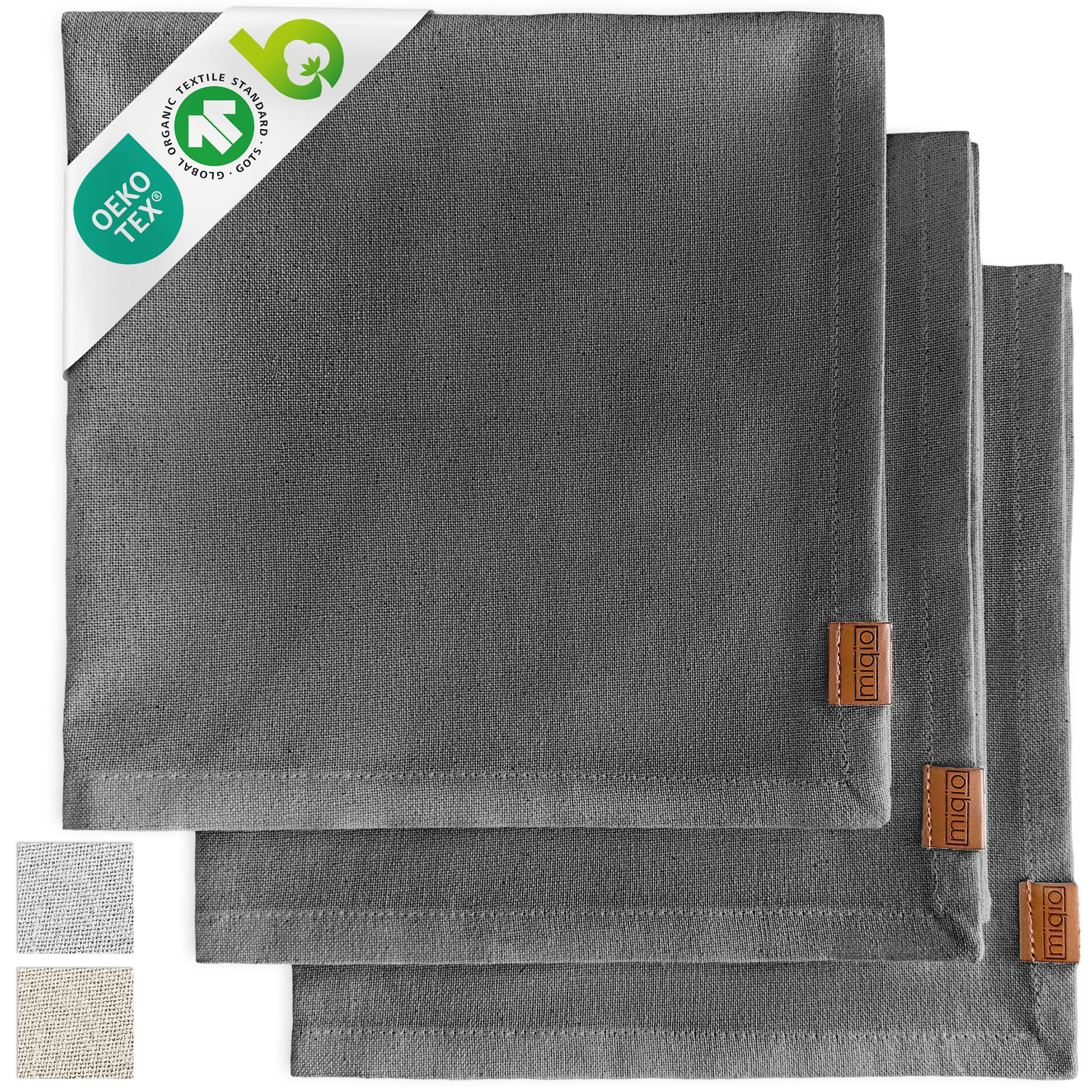 GESCHIRRTUCH 3er Set - Anthrazit, Textil (45/70cm) - Miqio Design
