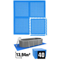 POOLMATTEN 13,9m² 40 EVA Matten 62 cm Blau - Blau, Kunststoff (62/62cm) - eyepower