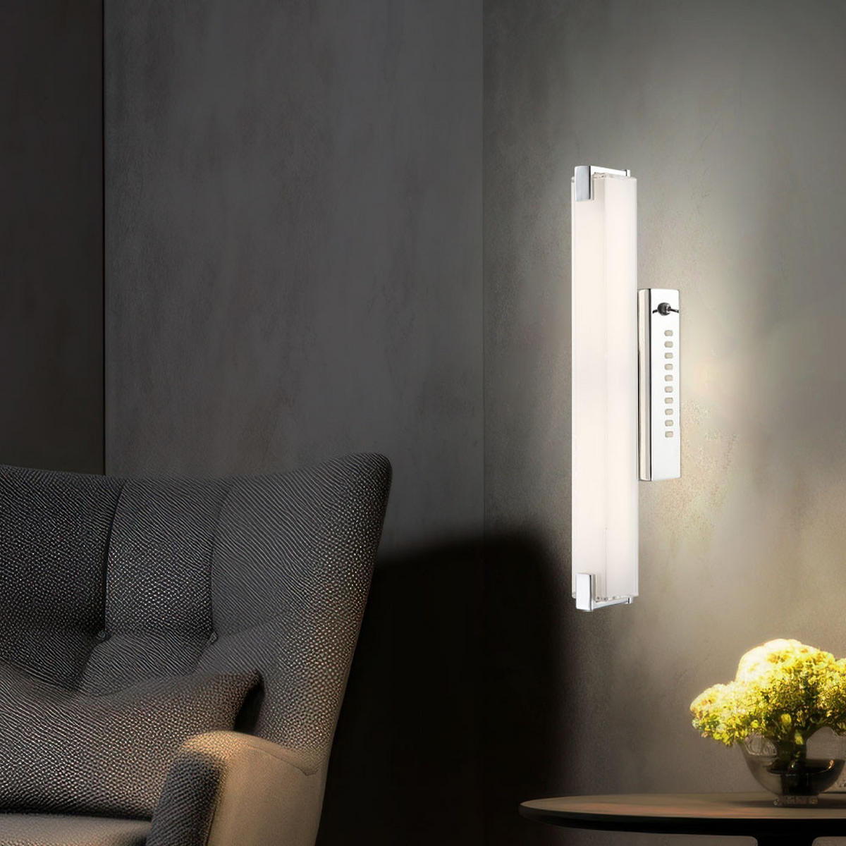 LED WANDLEUCHTE IGINO Silber - Silberfarben, Glas (6/9.4/38cm) - Globo Lighting