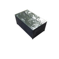 GARTENTISCH Polyrattan - Schwarz, Glas/Kunststoff (85/50/37cm) - Fimous