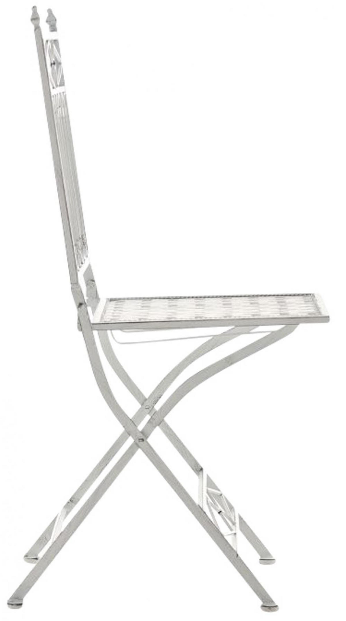 GARTENKLAPPSTUHL 2er Set Metall antik weiß - Weiß, Metall (42/94/40cm) - CLP