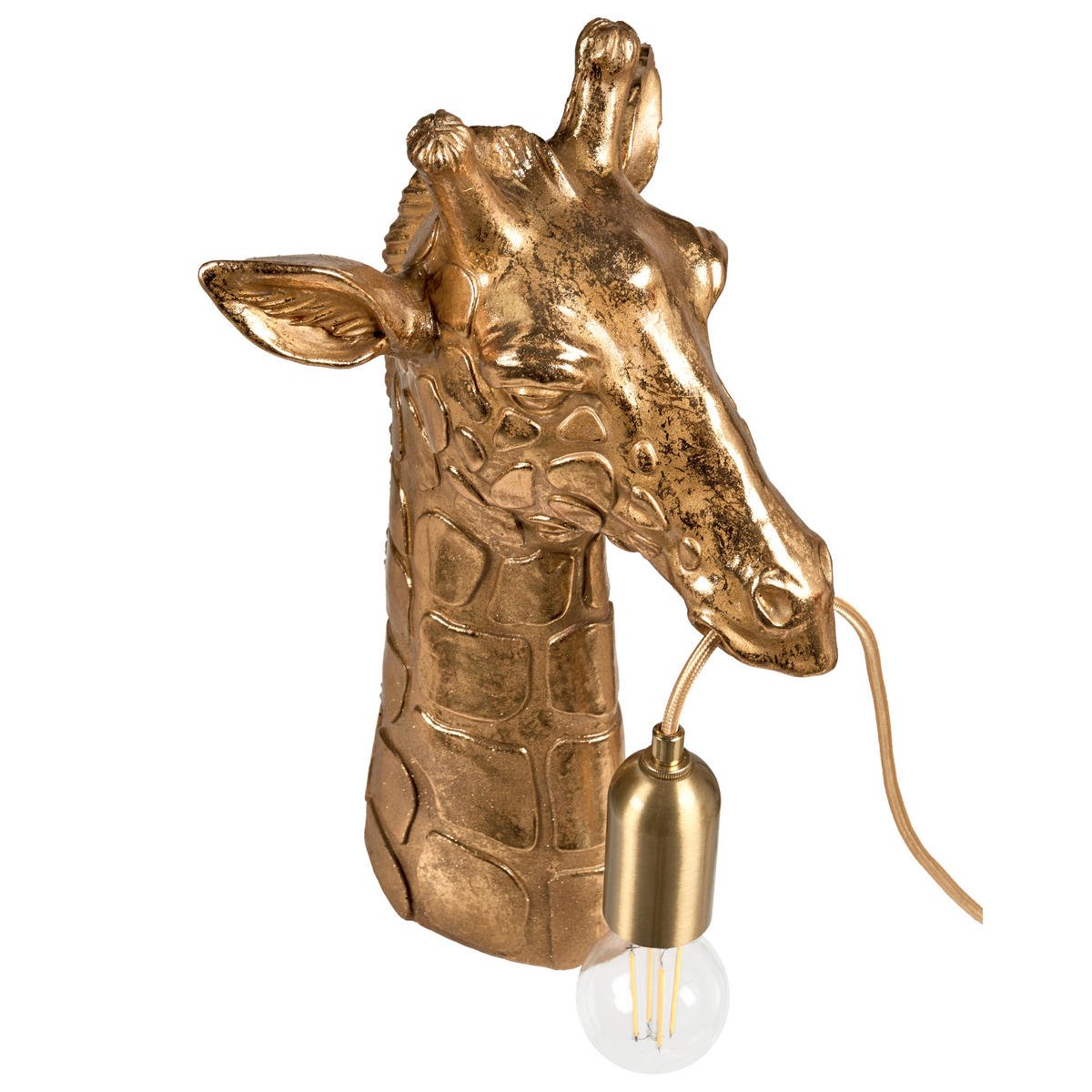 TISCHLAMPE Giraffe Gold Malaika - Messingfarben/Goldfarben, Kunststoff (23/16/40cm) - Beliani