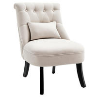 POLSTERSSESSEL DE-06811 mit Rückenkissen und Leinenoptik Cremeweiß - Creme, Holz (69/77/52.5cm) - ComfortXL