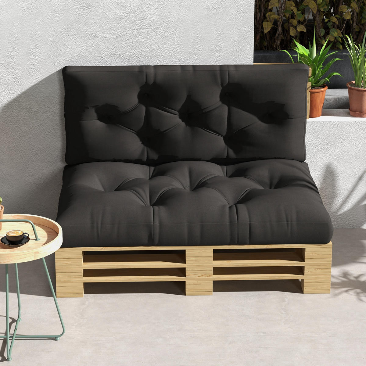 SITZKISSEN, Polyester, Dunkelgrau - Dunkelgrau, Kunststoff (80/12/120cm) - Outsunny