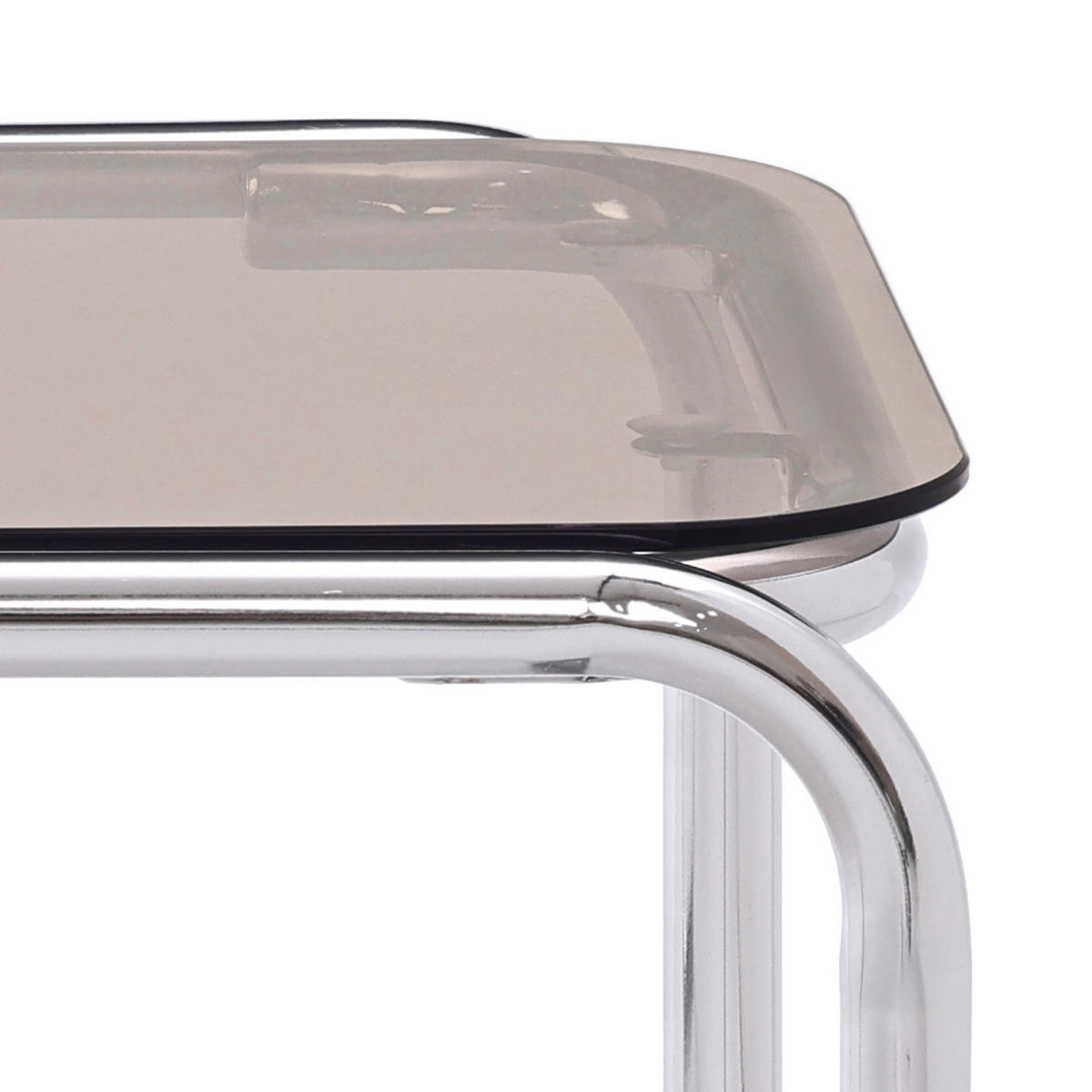 COUCHTISH Amaya aus Metall im modernen Stil mit brauner Glasplatte - Braun/Grau, Metall (90.5/45/43cm) - Sicaan